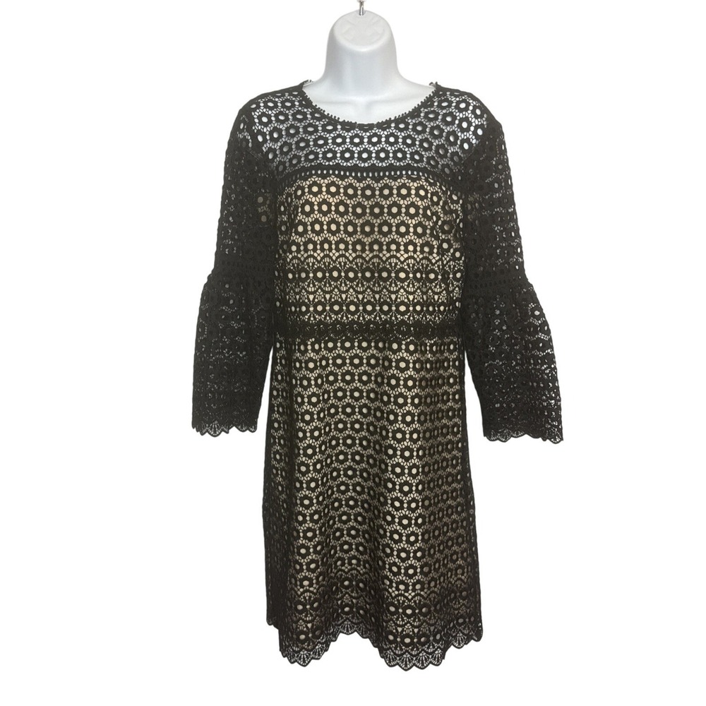 J.Crew Black Bell sleeve Daisylace Dress Size 2 Career‎ Going Out Holiday Event